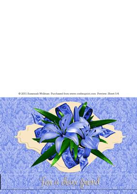 Sw Blue Lilies Pyramid Card Topper