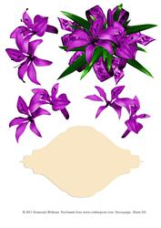 Sw Purple Lilies Pyramid Card Decoupage