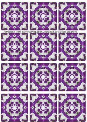 Deep Mauve Pansy Teabag Tile