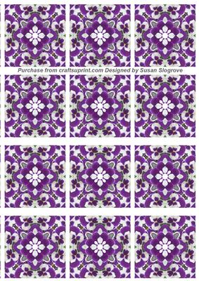 Deep Mauve Pansy Teabag Tile