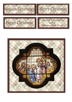 Christmas Stain Glass Window Topper