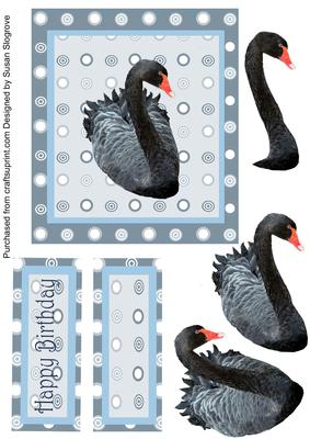 Elegant Black Swan Decoupage