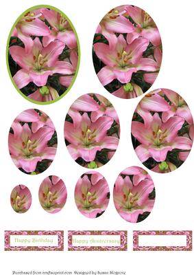 Oval Pyramage Pink Lily