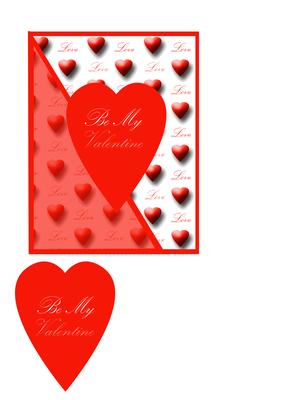 Valentine Heart Card Front Pink