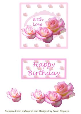 Happy Birthday with Love Pink Rose
