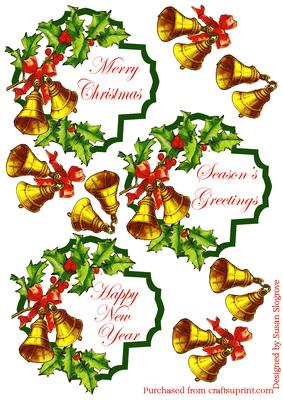 Christmas Bells Toppers and Decoupage