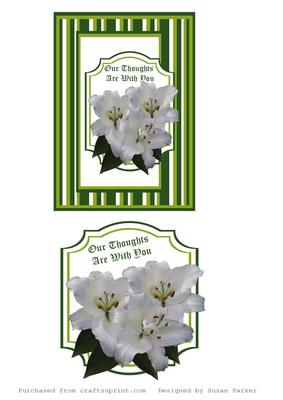 White Lilies Our Thoughts Are with You Card Topper