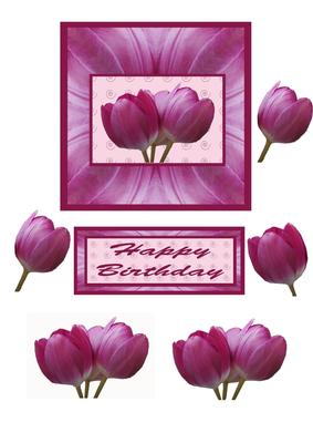 Tulip Decoupage Card Topper