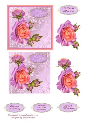 Pretty in Pink and Lilac,happy Birthday and Get Well Soon