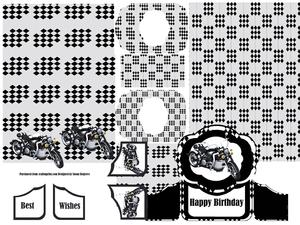 Black Motorbike Gatefold Card