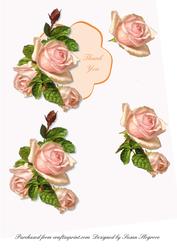 Pink Rose Decoupage Topper