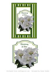 White Lilies Thinking of You Card Front and Topper