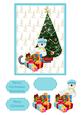 Christmas Teddy Decoupage Blue
