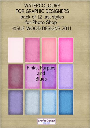 Watercolours Styles for Graphic Designers Pack 2 Pinks and m