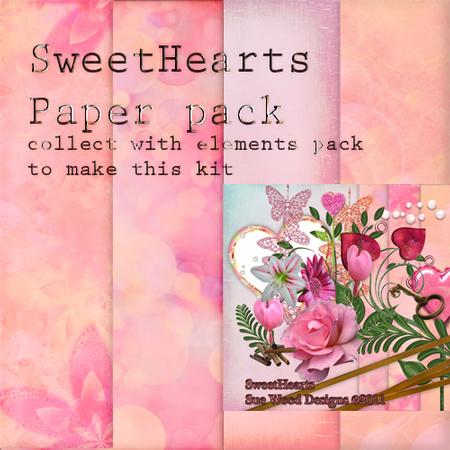 Sweethearts Paper Pack, Pink,coral Comm Use