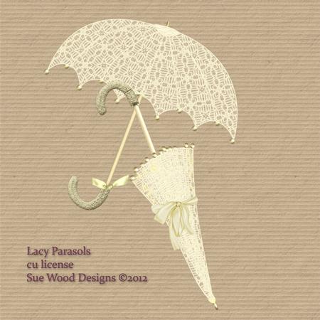 Ivory Lacy Parasols Cu