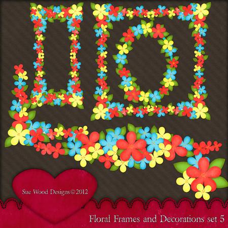 Floral Frames and Ornaments Brights