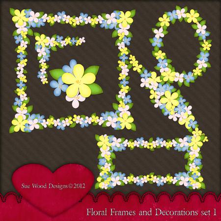 Floral Frames and Ornaments Brights