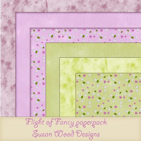 Flight of Fancy Paper Pack Purples,greens