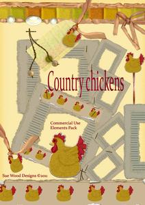 Country Chickens Embellishment Pack