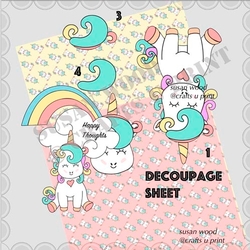 Happy Unicorns Decoupage mini card kit