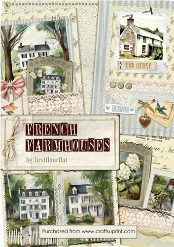 French Farmhouses Junk Journal & Scrapbook kit