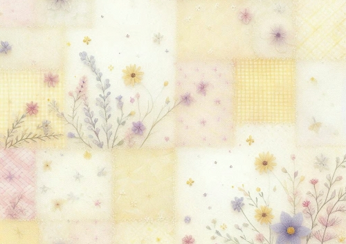 Quilted Floral Background - Yellow 01
