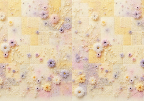 Quilted Floral Background - Yellow 02
