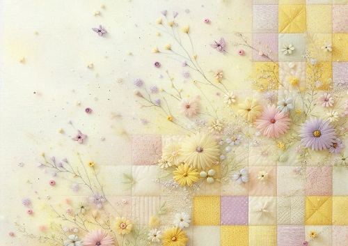 Quilted Floral Background - Yellow 05