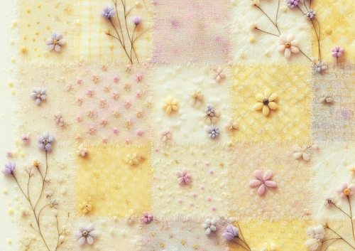 Quilted Floral Background - Yellow 07