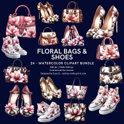 Ladies floral handbags & Shoes