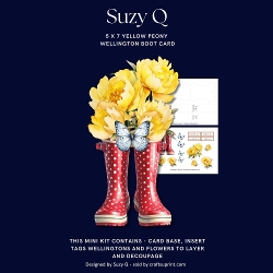 Red wellington boot shaped card