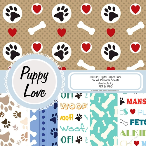 Puppy Dog Papers, Pack of Six Sheets