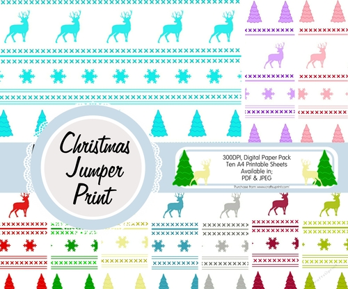 Christmas Jumper Print, Pack of Ten Sheets