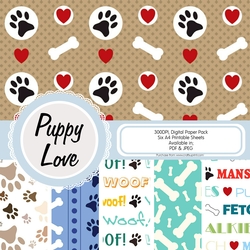 Puppy Dog Papers, Pack of Six Sheets