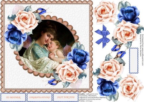 The Vintage Mother and Daughter and Blue and Peach roses