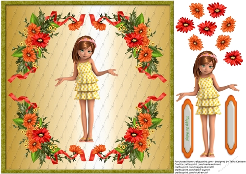Sally with orange flowers