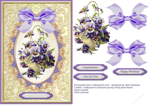Vintage Pansies Basket 2