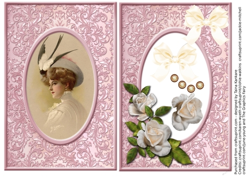 Vintage lady with a bird hat and roses