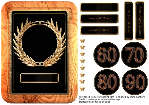 Plaque topper birthday card 1