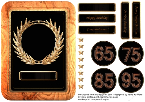 Plaque topper birthday card 2