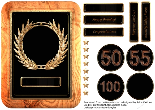 Plaque topper birthday card 3