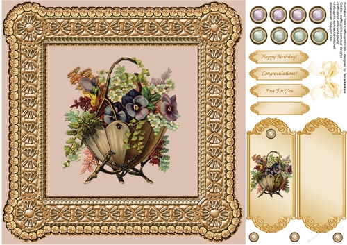 Vintage Violets Basket