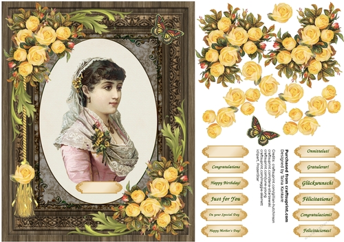 The Yellow Ranunculus and Rose Lady