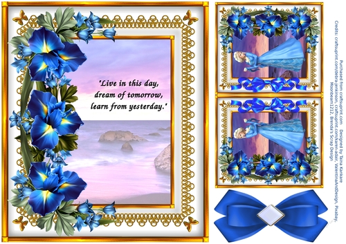 Lady Iris and the Sea of Dreams - left insert with text in English