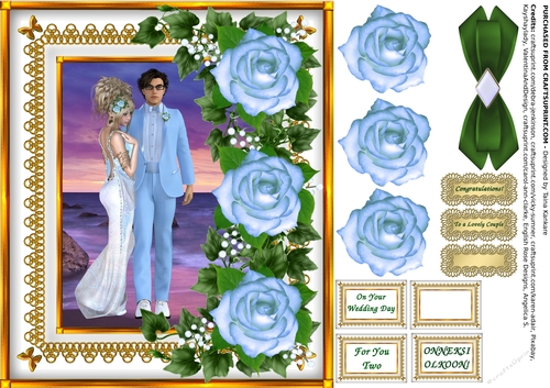 Blue Rose Wedding by the Sea of Dreams