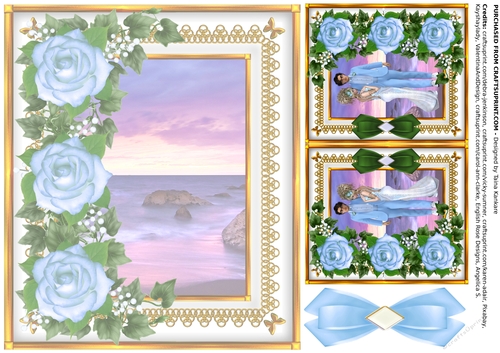 Blue Rose Wedding by the Sea of Dreams - left insert