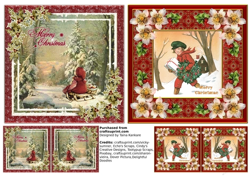 Vintage Children Christmas Toppers 1