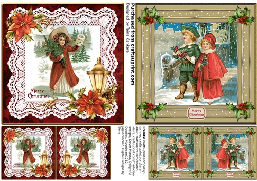 Vintage Children Christmas Toppers 2