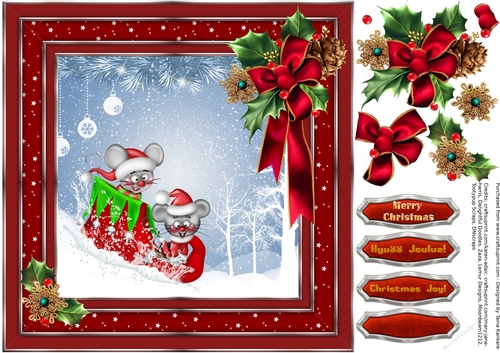 Elf Shoe Sled and Mice